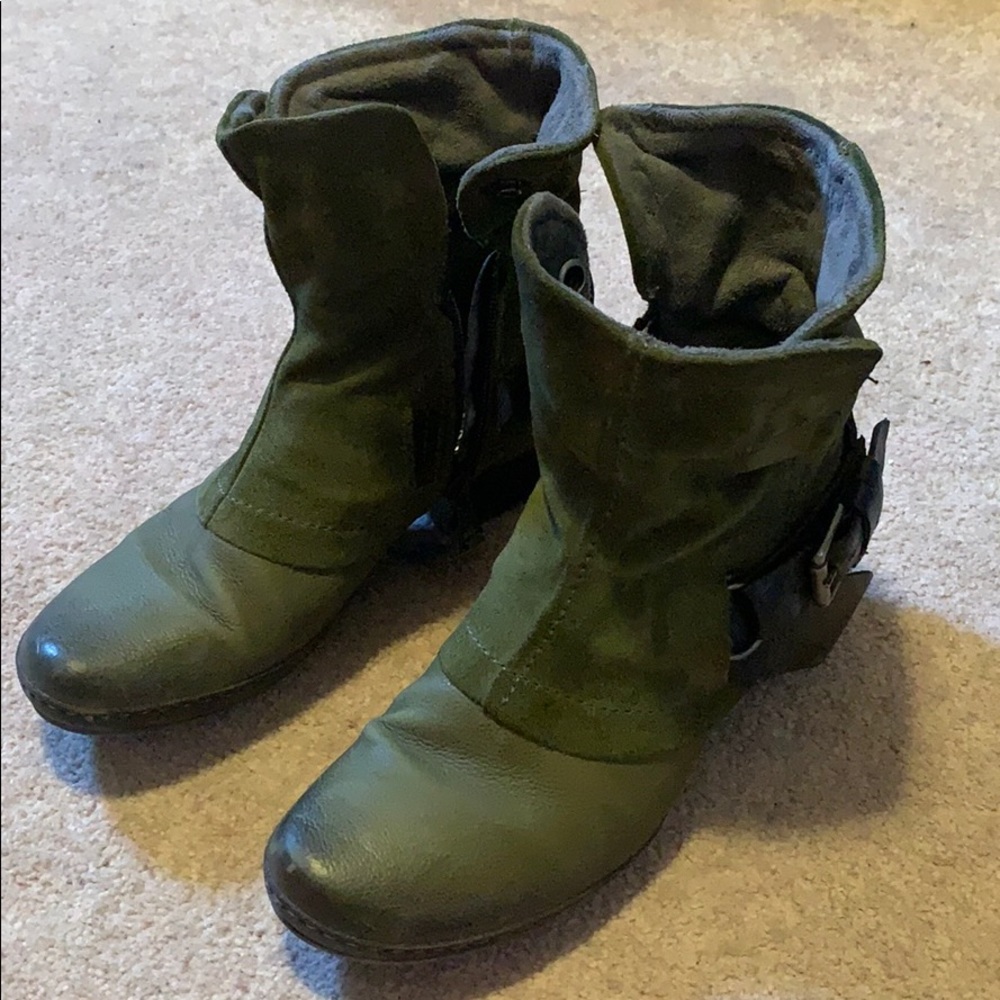 Miz Mooz olive green leather boots